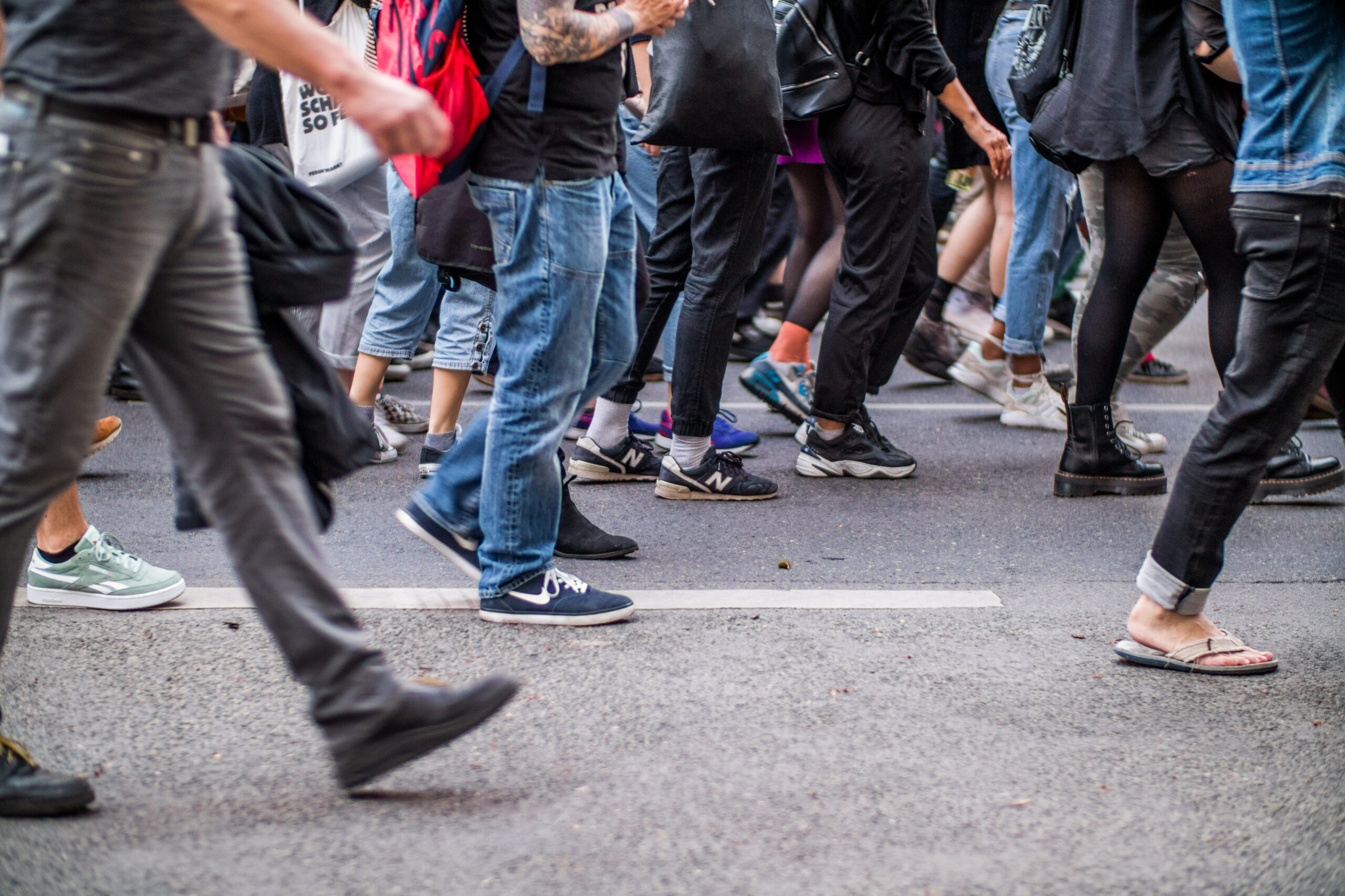 Photo of people walking.